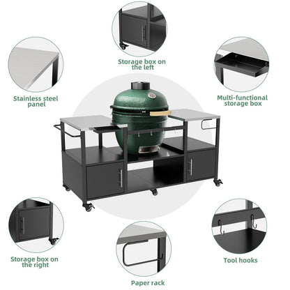 Stainless Steel Outdoor Grill Cart and Table