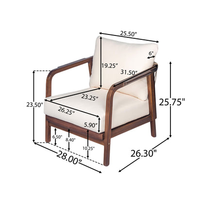 Solid Wood Lounge Chair With Woven Backrest