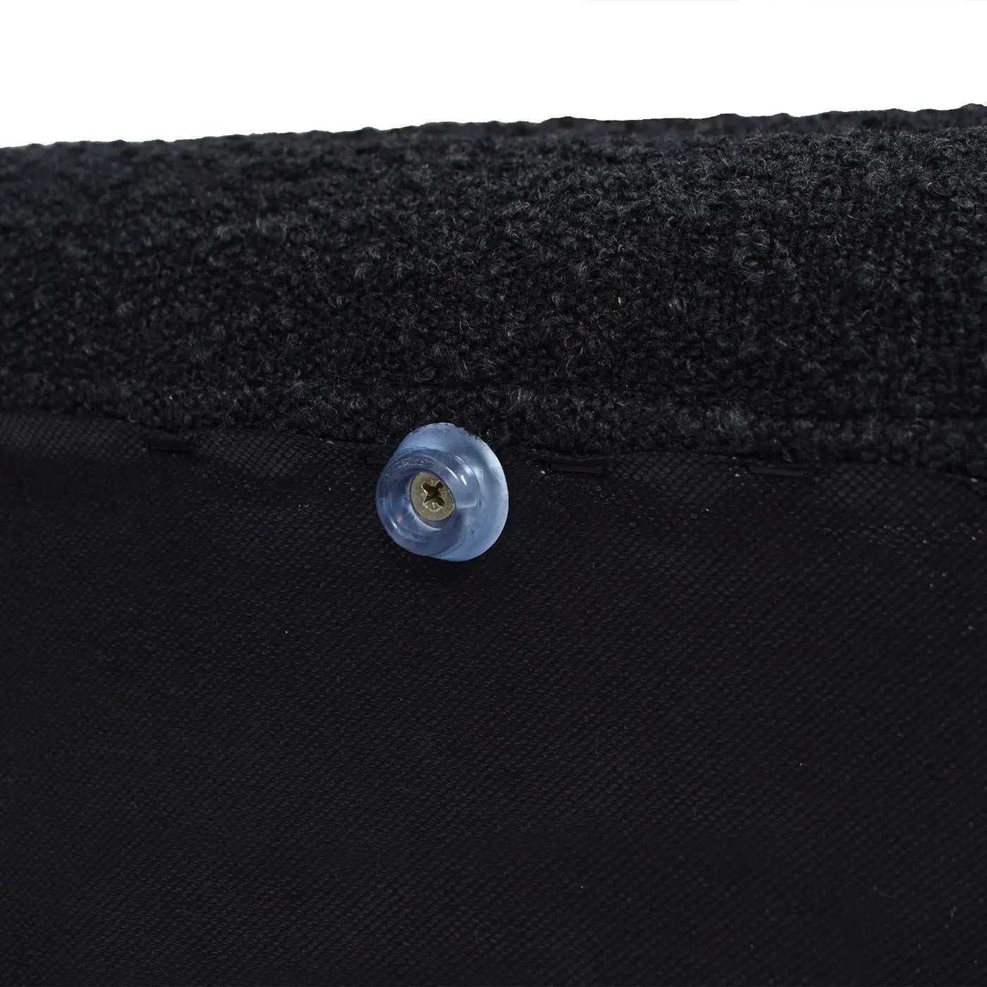 Fuji Upholstered Oval Storage Bench by Unique Piece Furniture, blue screw cap on fabric on Tampa Home & Garden Store