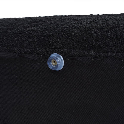 Fuji upholstered oval storage bench, black fabric with blue button stud detail, HouseOfZazla on Tampa Home & Garden Store