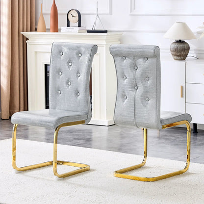 Elegant Faux Alligator Upholstered Dining Chairs