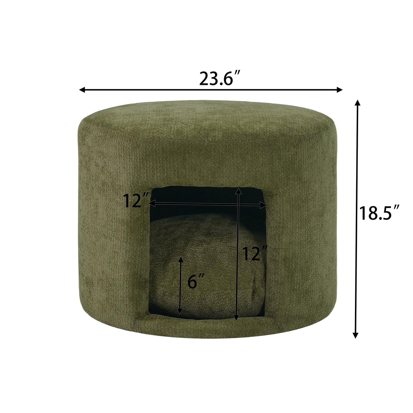 Ottoman green pet-friendly with removable cushion and hidden pet nook by HouseOfZazla on Tampa Home & Garden Store