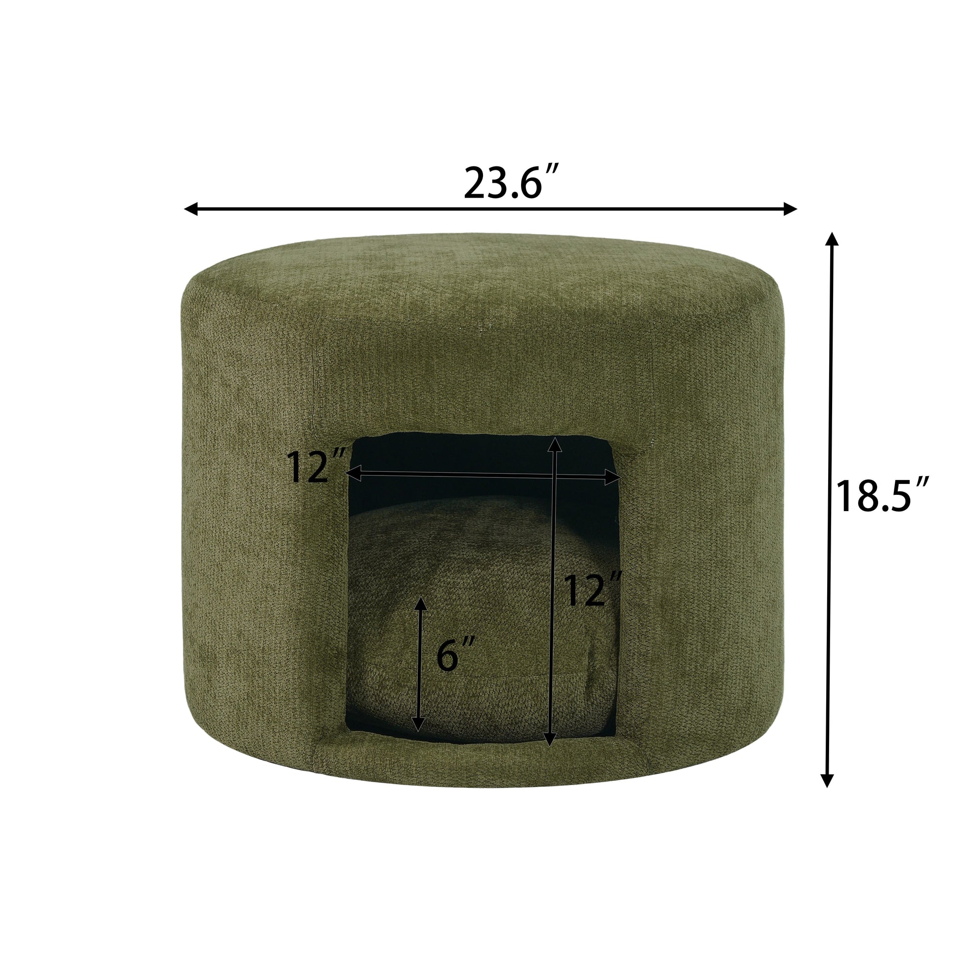 Ottoman green pet-friendly with removable cushion and hidden pet nook by HouseOfZazla on Tampa Home & Garden Store