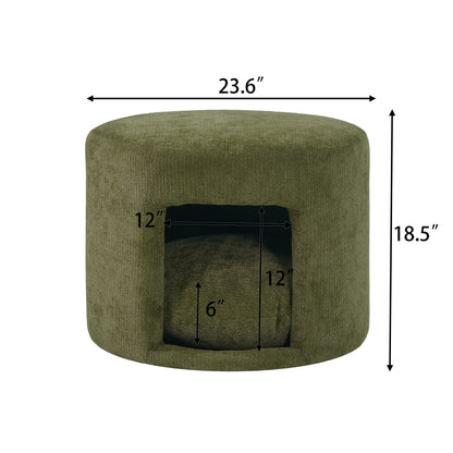 Ottoman green pet-friendly with removable cushion and hidden pet nook by HouseOfZazla on Tampa Home & Garden Store
