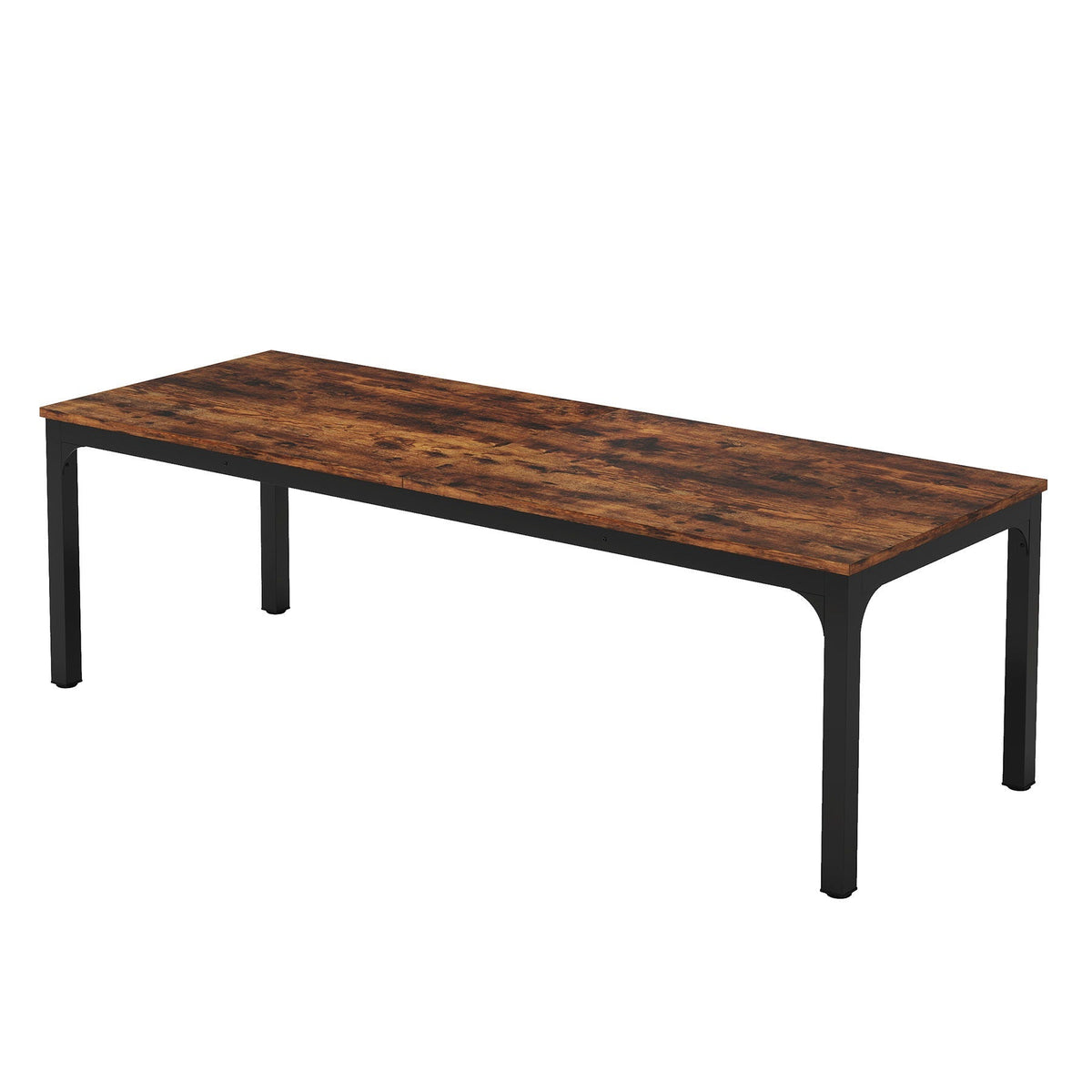 Rectangle dining table for 6-8 with rustic brown wood top and black metal legs HouseOfZazla on Tampa Home & Garden Store