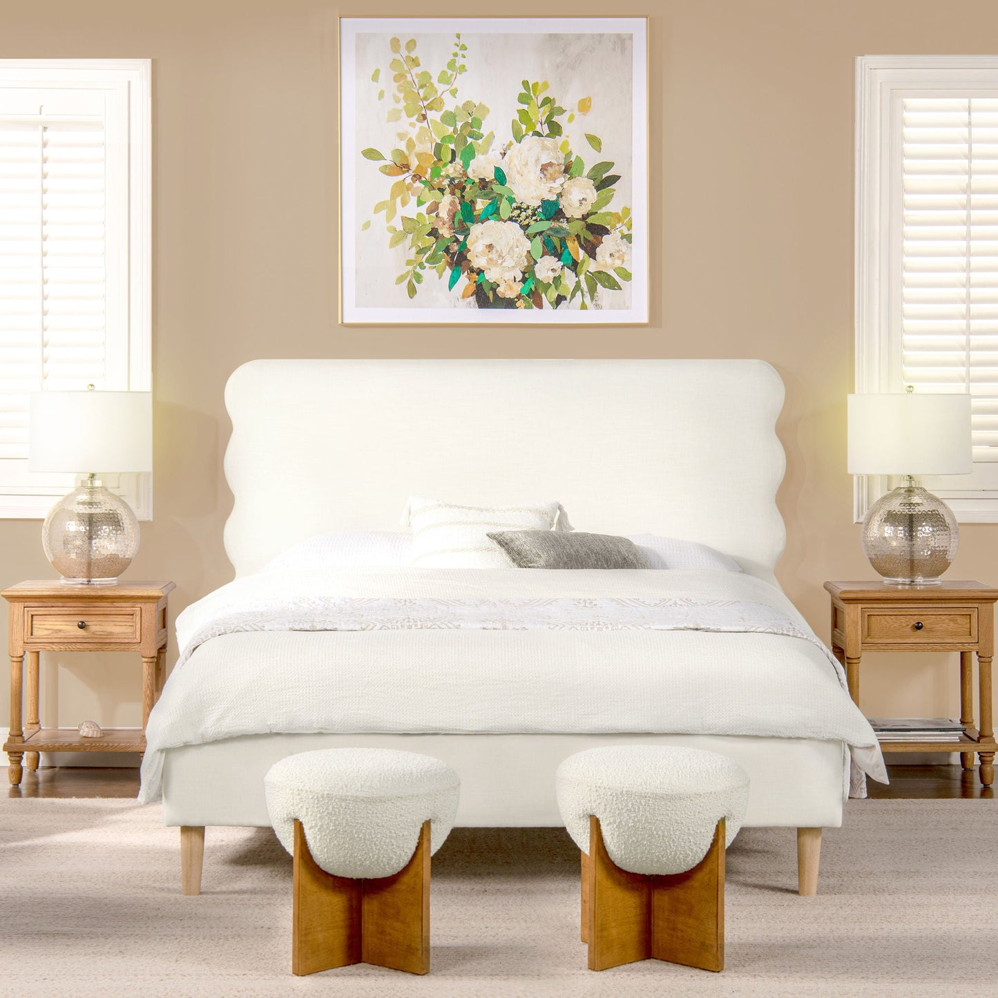 Stockholm Wavy Headboard and Platform Bed