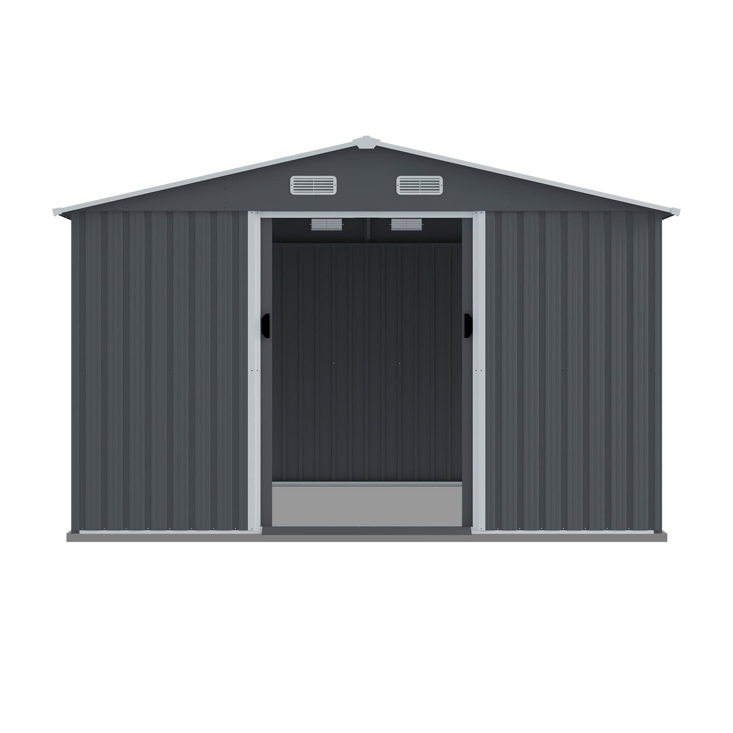 Large Metal Storage Shed and Heavy Sliding Doors