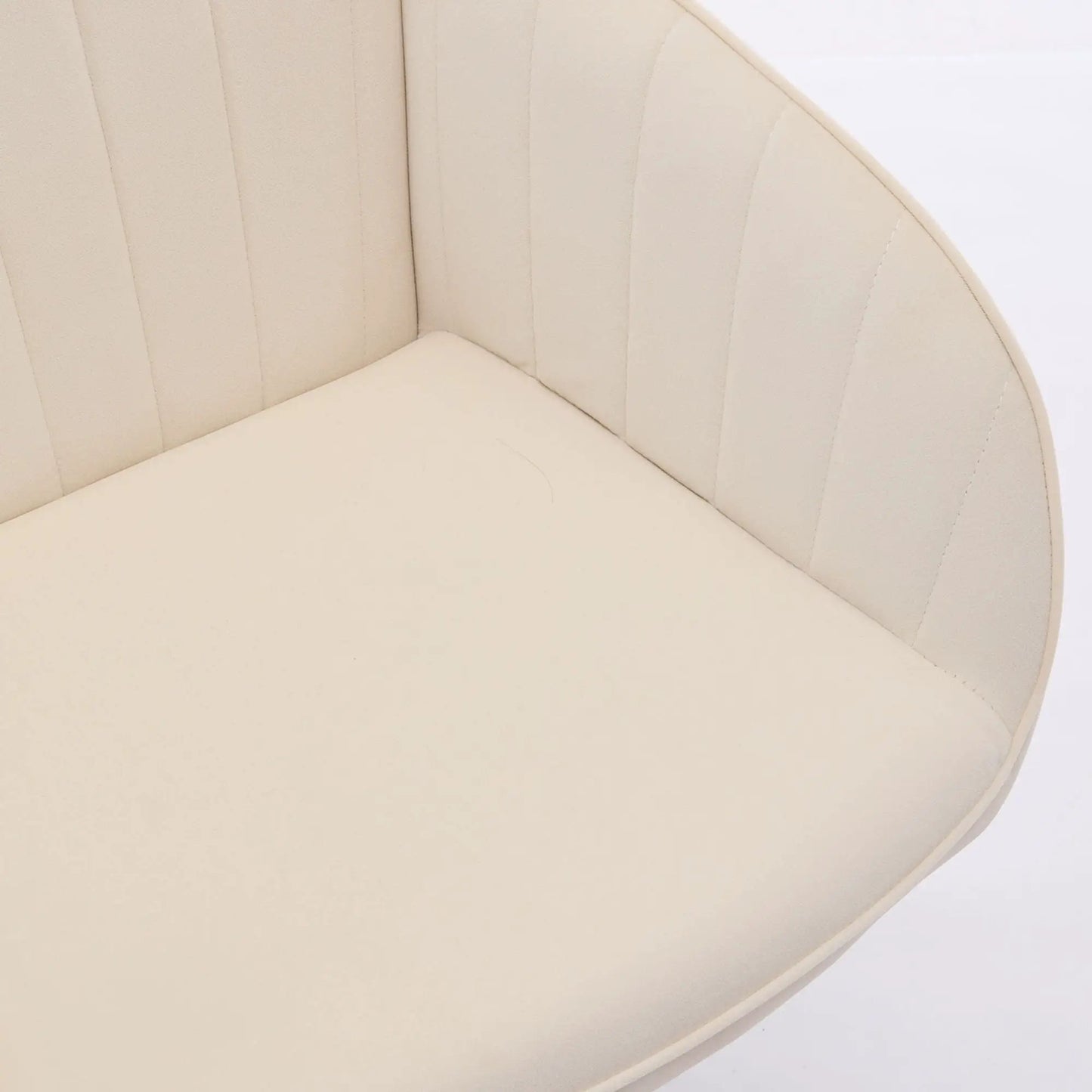 Adjustable Ergonomic Swivel Office Chair in beige leather with vertical stitched panels on Tampa Home & Garden Store