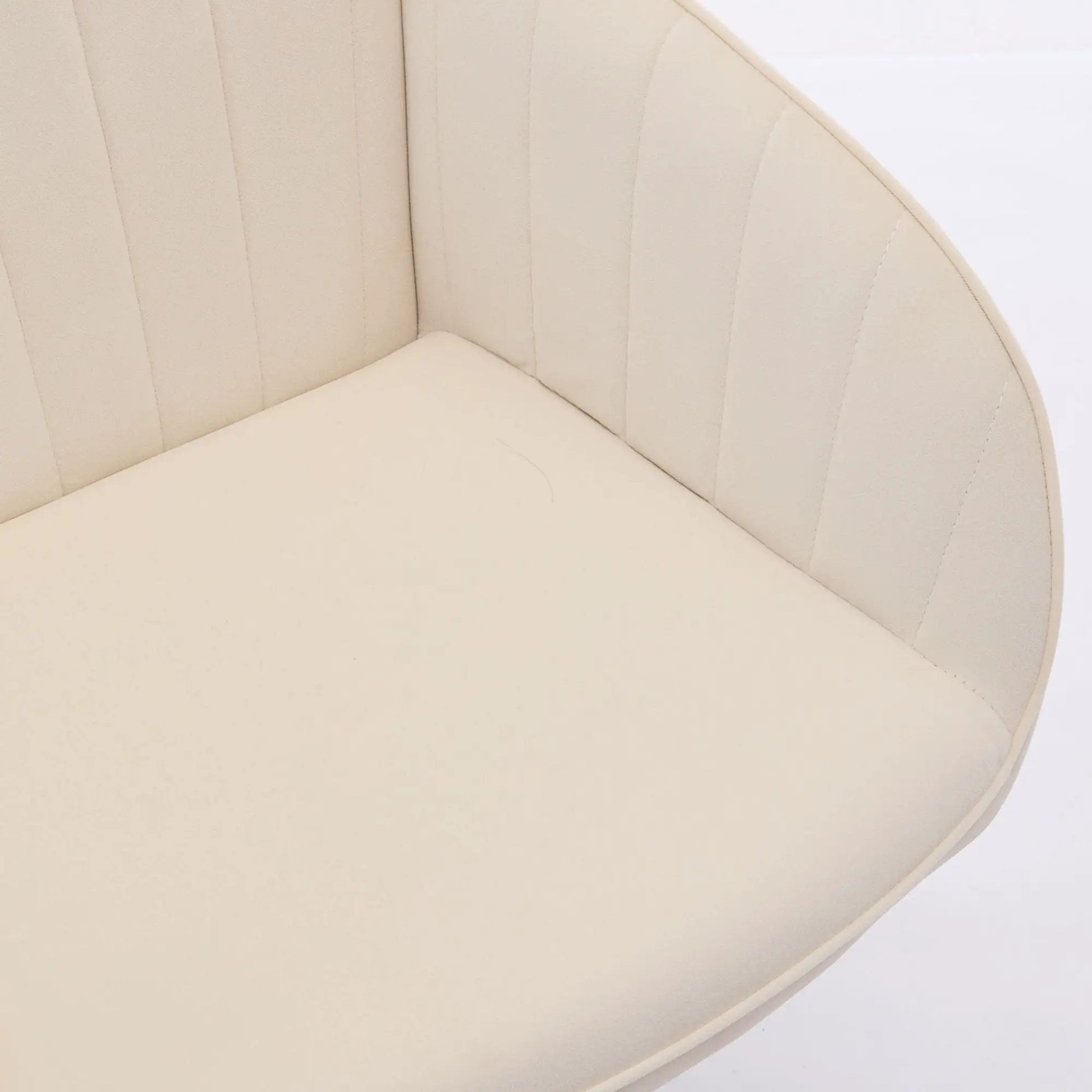 Adjustable Ergonomic Swivel Office Chair in beige leather with vertical stitched panels on Tampa Home & Garden Store