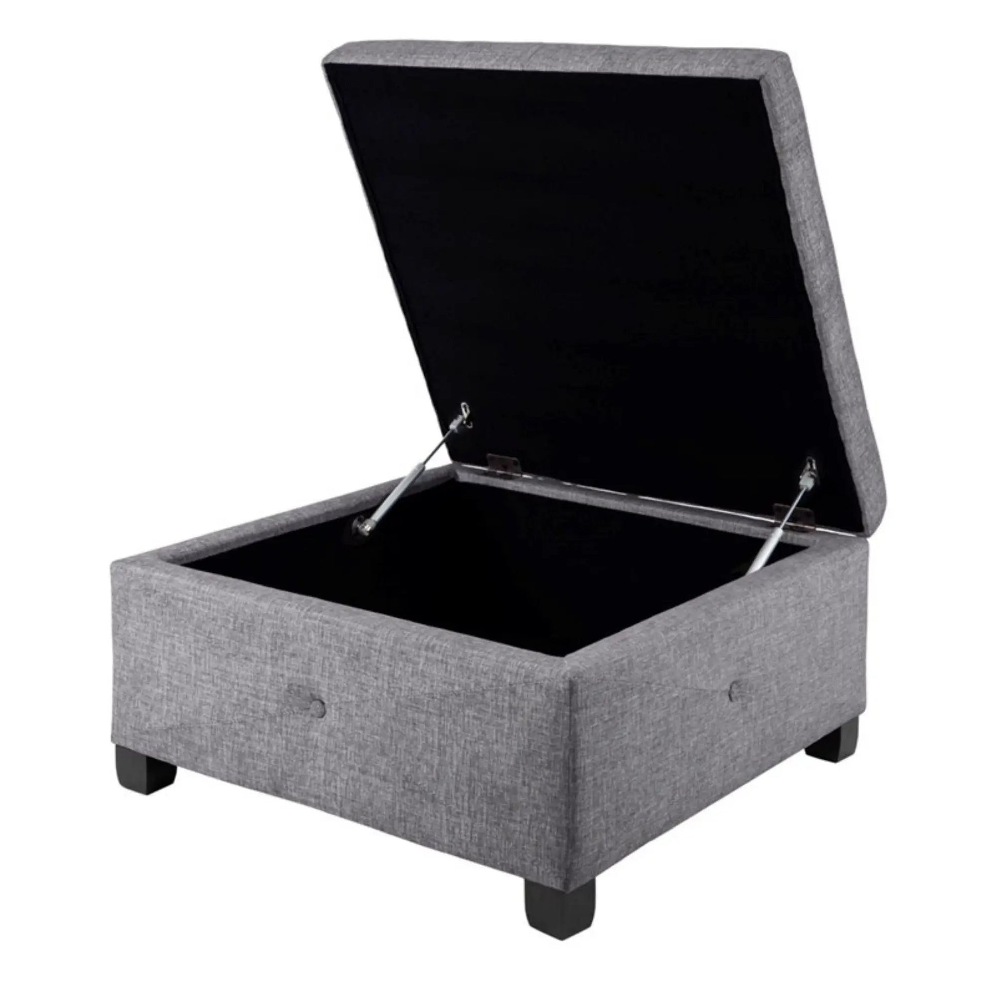Aspen ottoman softclose storage in grey fabric with lift-top lid by Unique Piece Furniture on Tampa Home & Garden Store