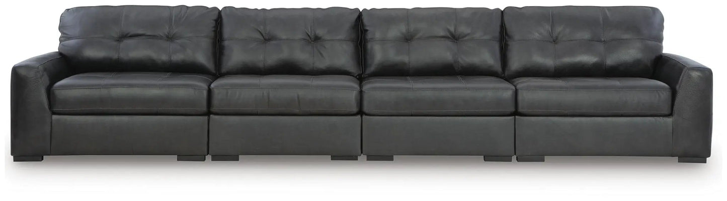 Brindley Pier Leather Sectional Sofa Tufted