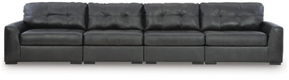 Brindley Pier Leather Sectional Sofa Tufted