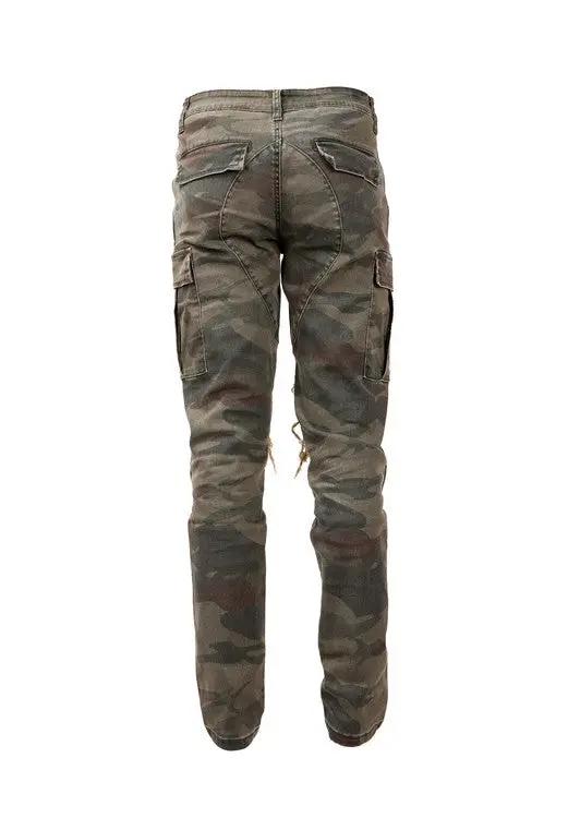 Camouflage cargo jeans by FLIPSTYLEZLLC, washed camo with back pockets and cargo pockets on Tampa Home & Garden Store