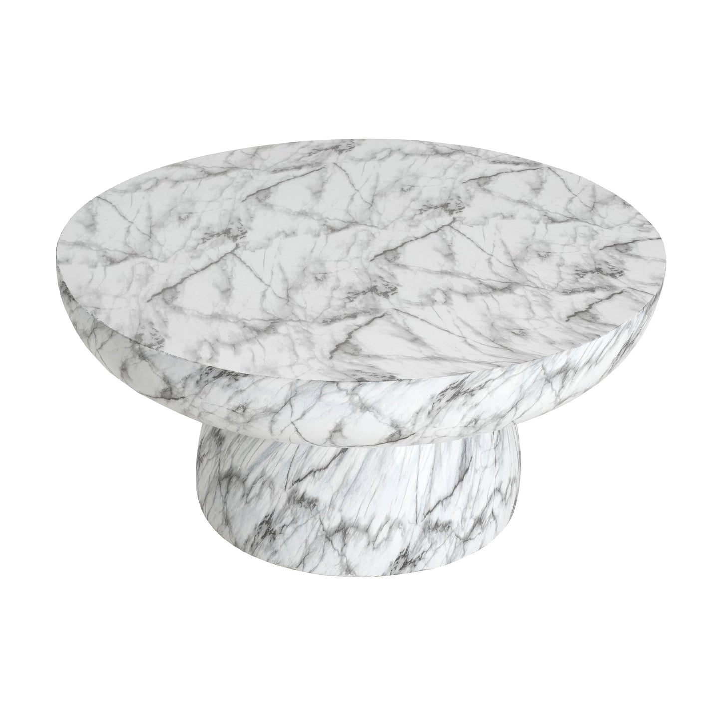 MGO Faux Marble Outdoor Coffee Table round white marble top by HouseOfZazla on Tampa Home & Garden Store