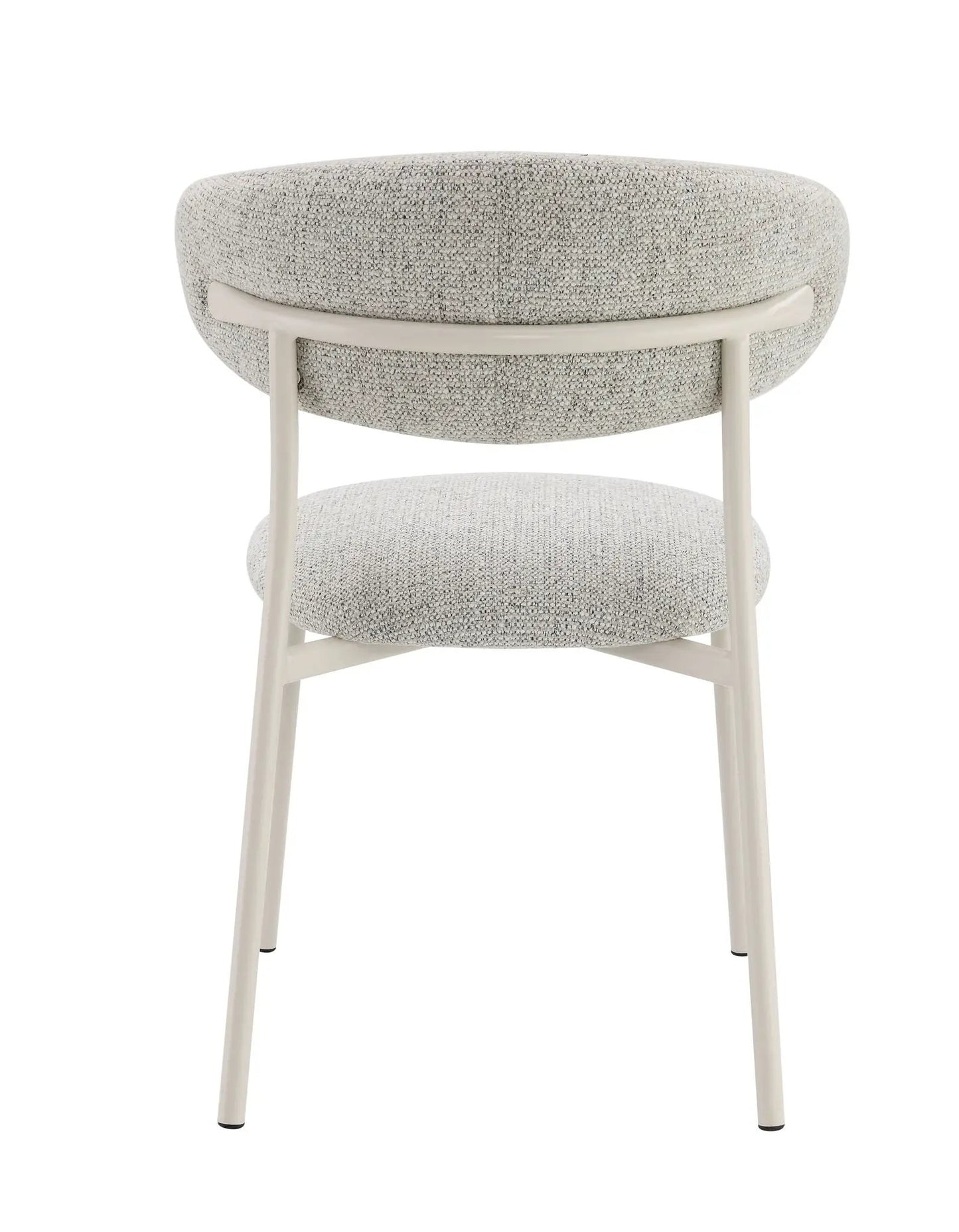 Kalam fabric side chair set of 2, light gray upholstery with cream metal frame on Tampa Home & Garden Store