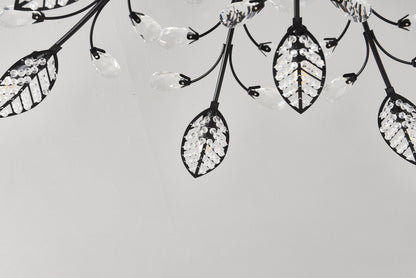 15-Light Chandelier Crystal Ceiling Lamp by HouseOfZazla with black metal frame and crystal drops on Tampa Home & Garden Store