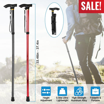 GemGear aluminum walking cane adjustable folding trekking stick with anti-slip tip set of 3 on Tampa Home & Garden Store