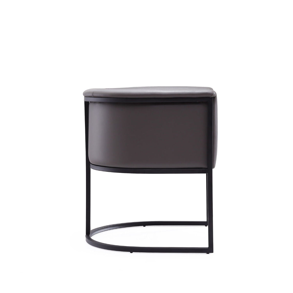 Cosmopolitan Dining Chair by HouseOfZazla with geometric black metal frame and gray upholstery on Tampa Home & Garden Store
