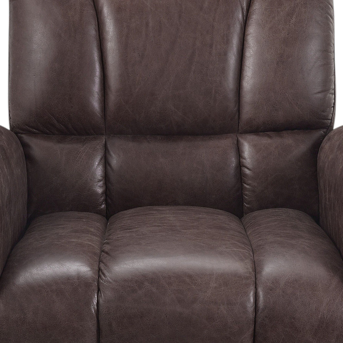 Brown leather accent arm chair with stitched panels by HouseOfZazla on Tampa Home & Garden Store