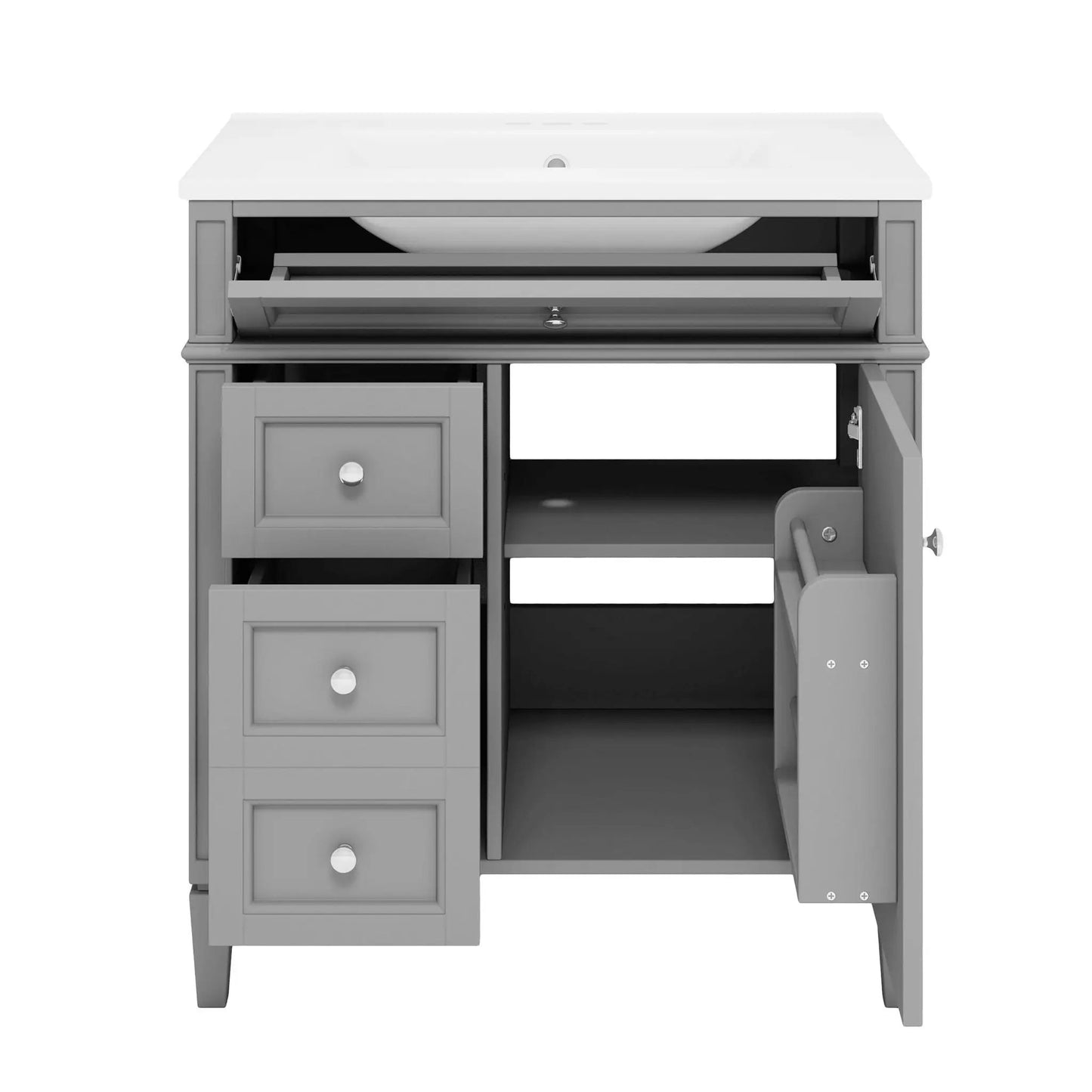 Bathroom Vanity With Top Sink and Storage Cabinet