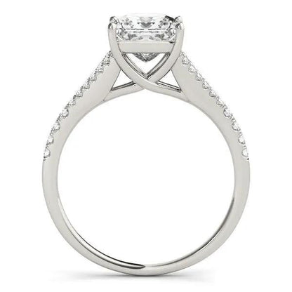 14k white gold princess-cut diamond engagement ring with split shank pavé shoulders on Tampa Home & Garden Store