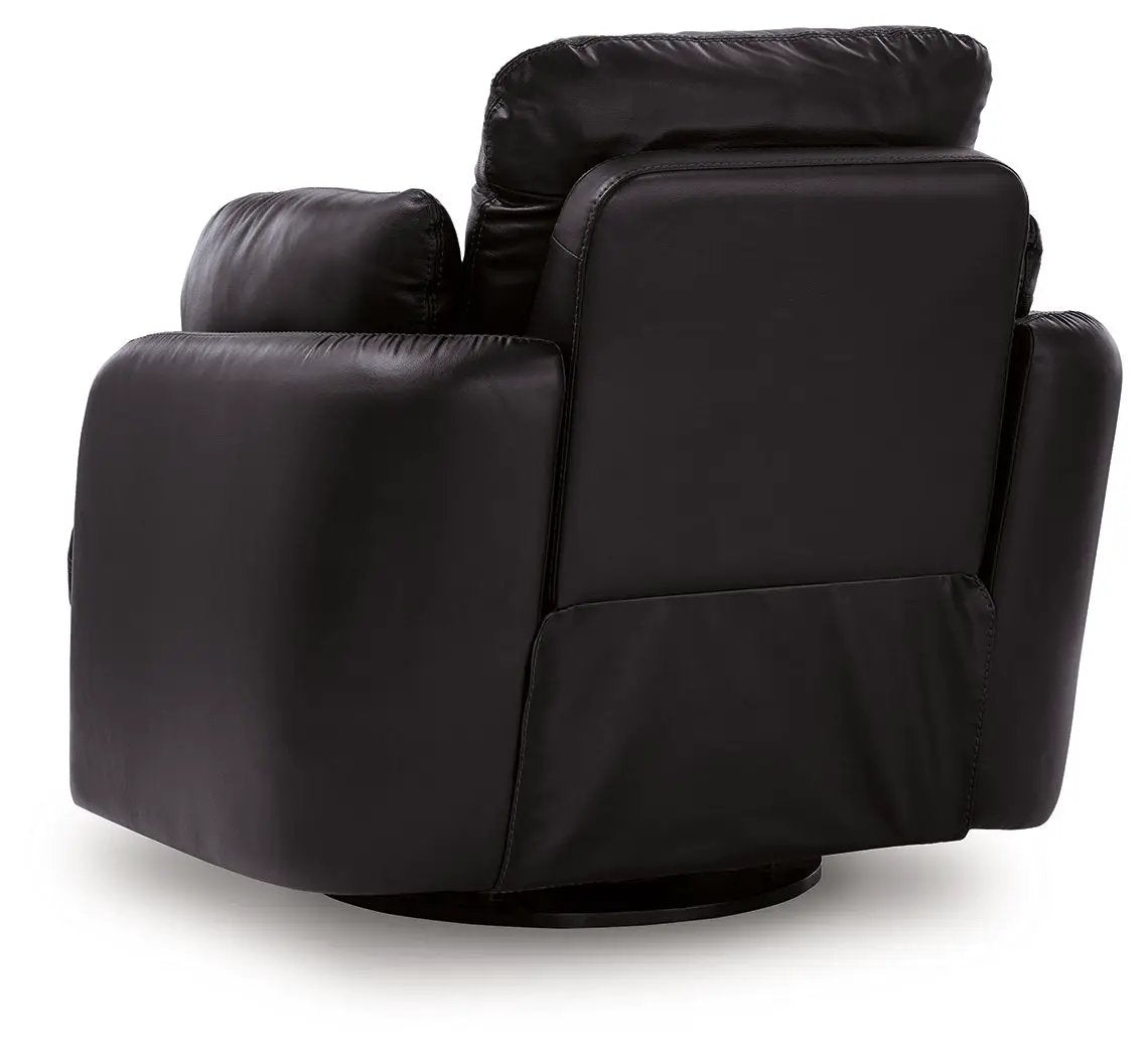 Modmax II Swivel Glider Recliner black faux leather chair on Tampa Home & Garden Store
