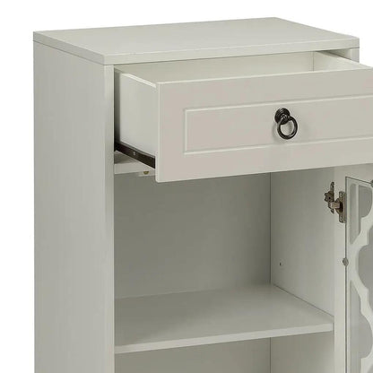 Ceara Accent Table With Drawer and Glass Door