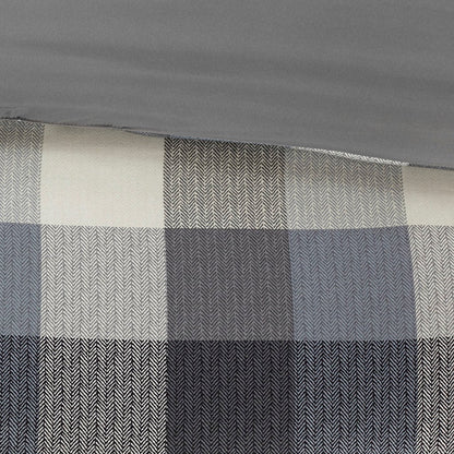 7 Piece Grey King Herringbone Comforter Set