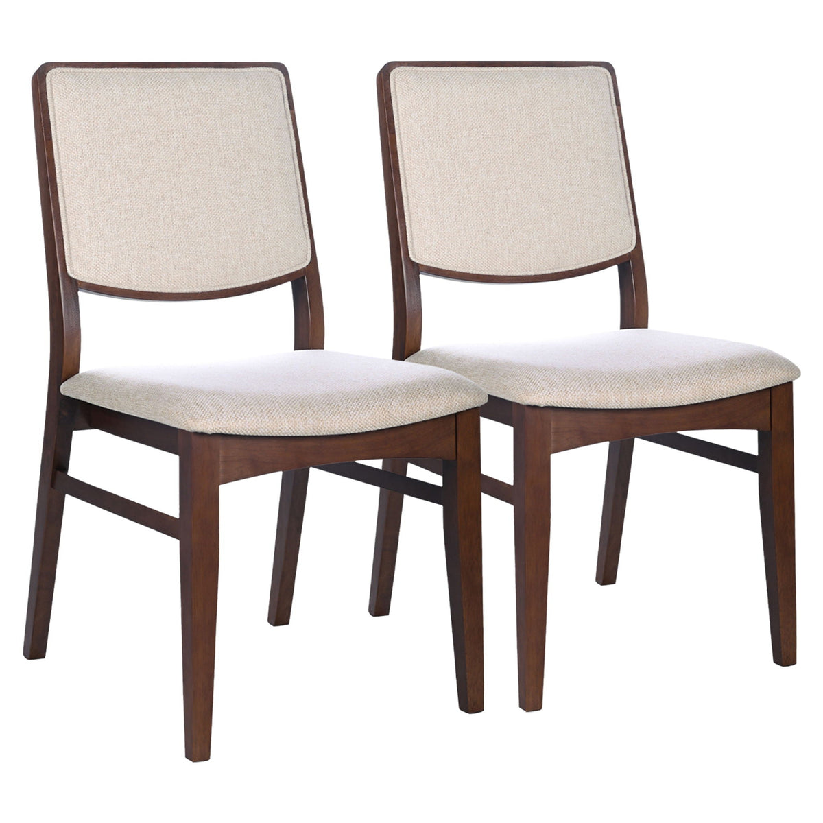 Beige linen dining chairs set of 2 with padded seats HouseOfZazla Skylar on Tampa Home & Garden Store