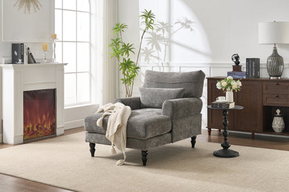 Modern grey upholstered chaise lounge sofa recliner, HouseOfZazla, on Tampa Home & Garden Store