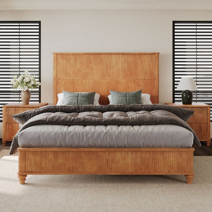 Solid Wood Platform Bed and the Tall Headboard