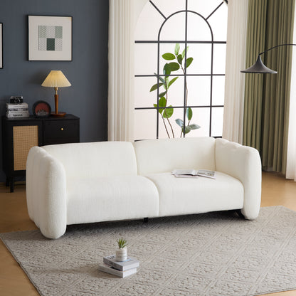 Curved Three Seater Boucle Sofa and Frame