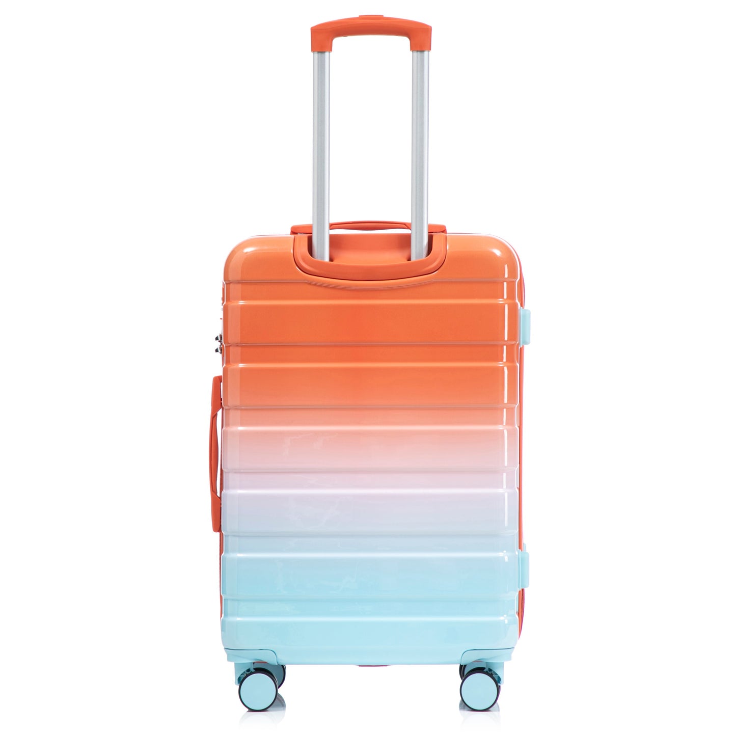3-Piece Spinner Luggage Set Gradient Color orange-to-blue, HouseOfZazla with 360° wheels on Tampa Home & Garden Store