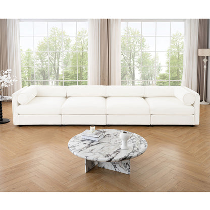 Modern Sofa with Storage and Cylindrical Backrest
