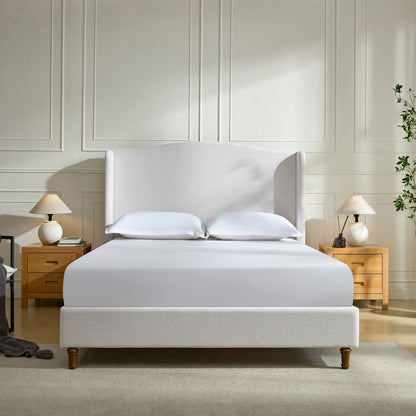 the Hannah Upholstered Wingback and King Bed