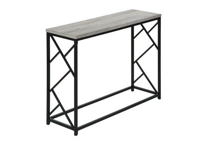 Accent Console Table for Entryway with light gray wood top and black metal frame on Tampa Home & Garden Store
