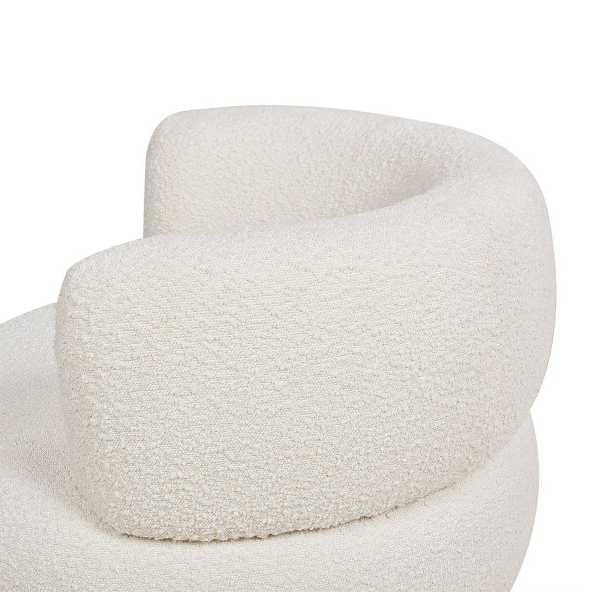 Ivory white boucle swivel low barrel back accent chair, HouseOfZazla, 360° swivel on Tampa Home & Garden Store
