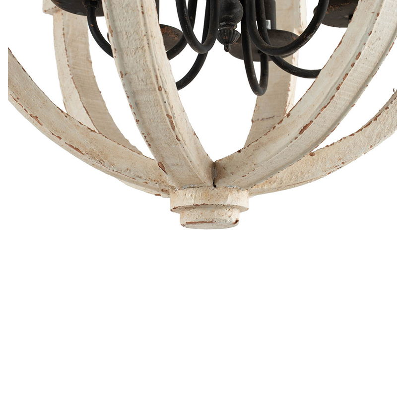 Chandelier hanging light fixture with white ring frame and black metal accents HouseOfZazla on Tampa Home & Garden Store