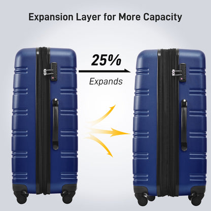 Luggage set HouseOfZazla blue hardside spinner with TSA lock expansion arrows, 2-piece display on Tampa Home & Garden Store