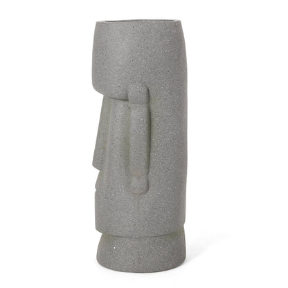 Flower planter by HouseOfZazla in speckled gray concrete with cylindrical form on Tampa Home & Garden Store