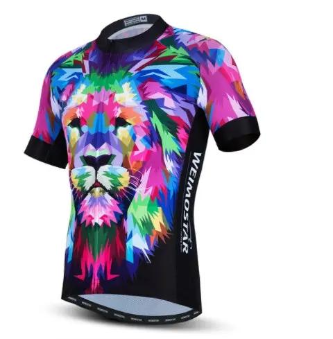 Cycling jersey men 3D lion print, colorful breathable quick-dry short sleeve top FLIPSTYLEZLLC on Tampa Home & Garden Store