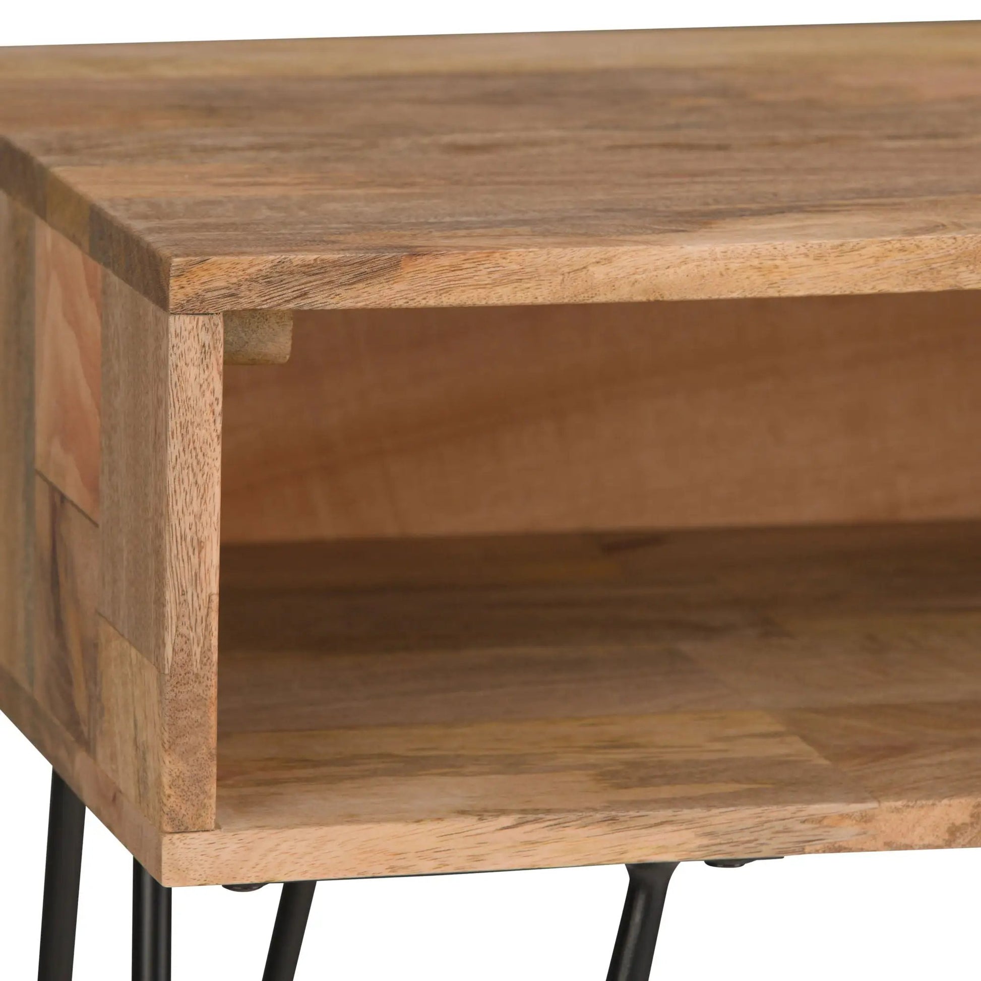 Hunter console sofa table natural wood top with black metal legs by Unique Piece Furniture on Tampa Home & Garden Store