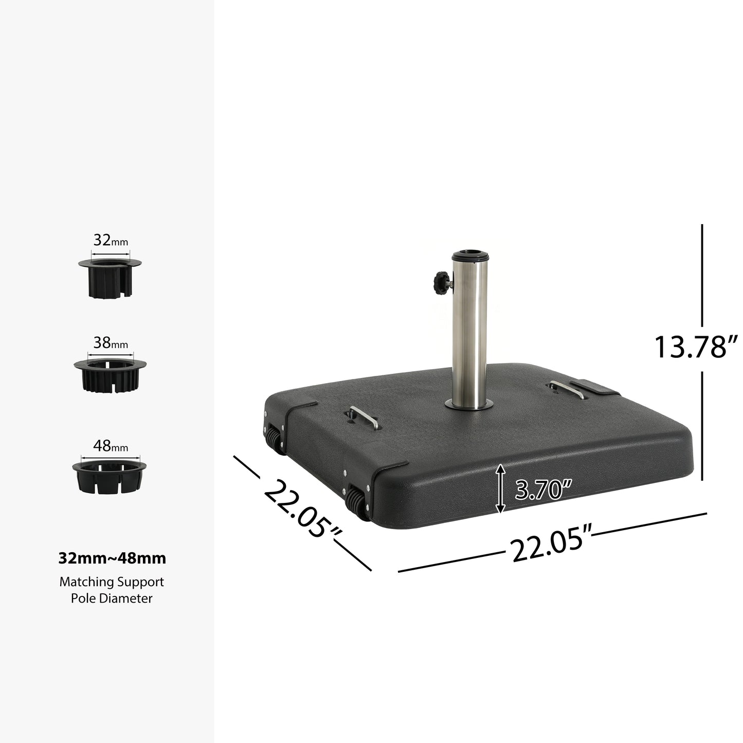 Malden 114 Lb Square Resin Outdoor Umbrella Base