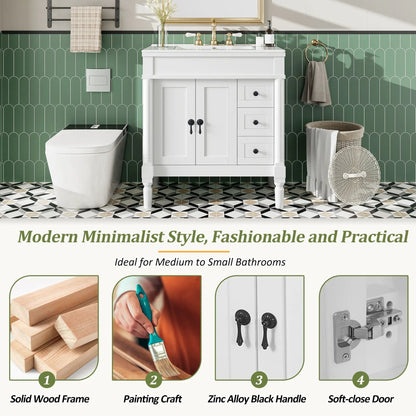 Bathroom Vanity With Ceramic Sink and Soft Close