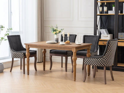 Ultra Side Dining Chair Set with Solid Wood Legs in charcoal fabric, 4 chairs on Tampa Home & Garden Store