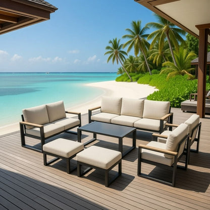 Modern Outdoor Sofa Set with the Coffee Table