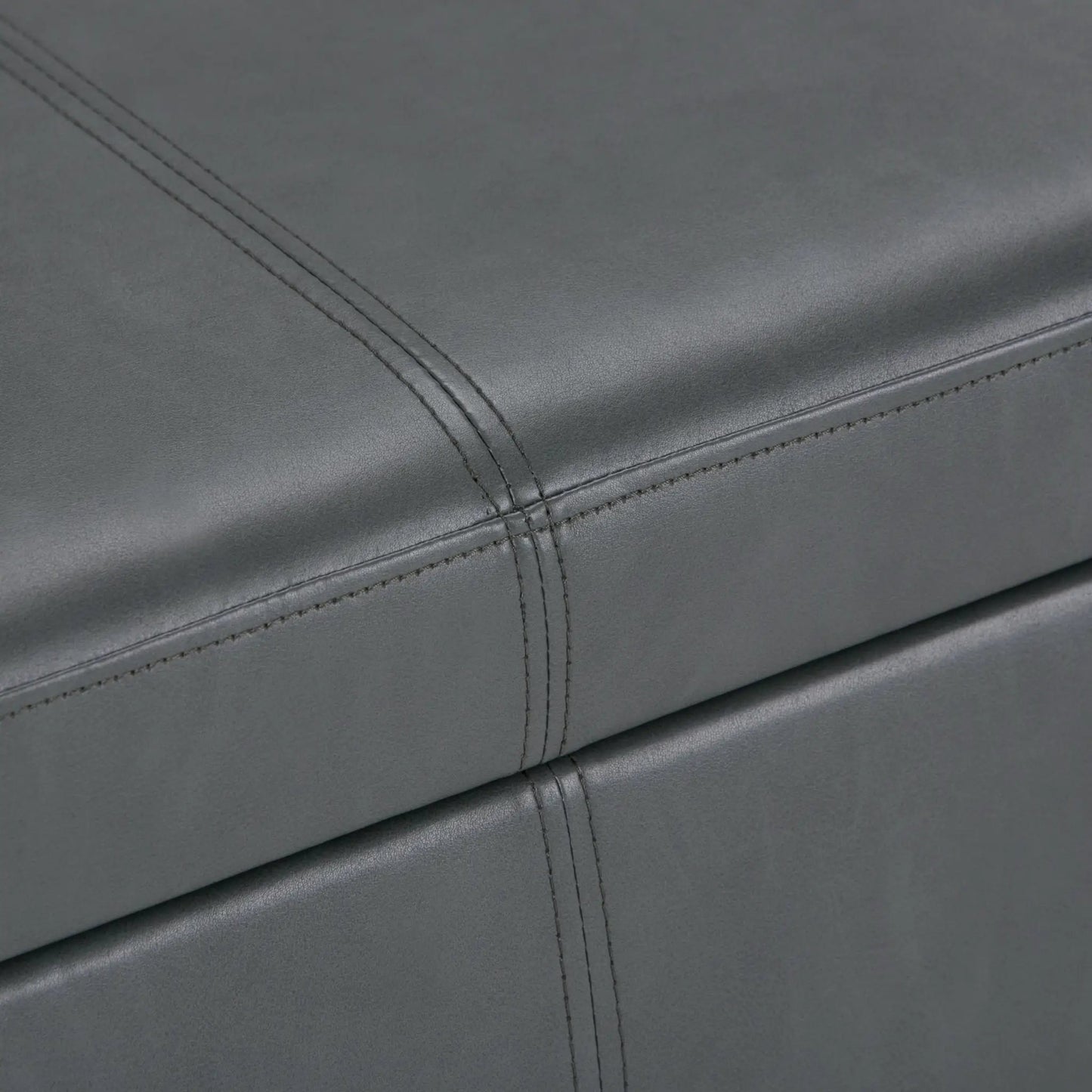 Storage ottoman Avalon in black leather with stitched seams by Unique Piece Furniture on Tampa Home & Garden Store