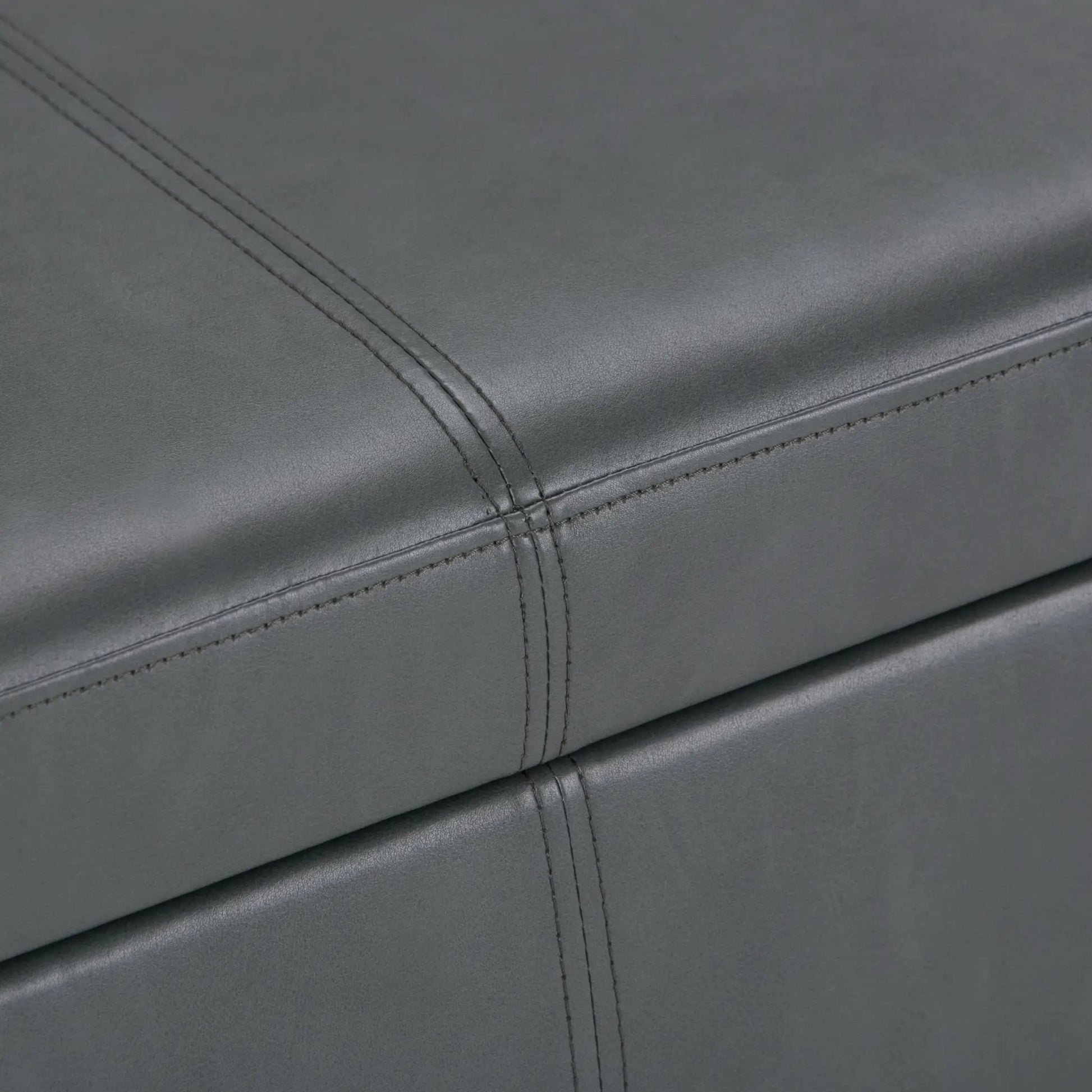 Storage ottoman Avalon in black leather with stitched seams by Unique Piece Furniture on Tampa Home & Garden Store