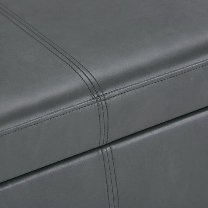 Storage ottoman Avalon in black leather with stitched seams by Unique Piece Furniture on Tampa Home & Garden Store