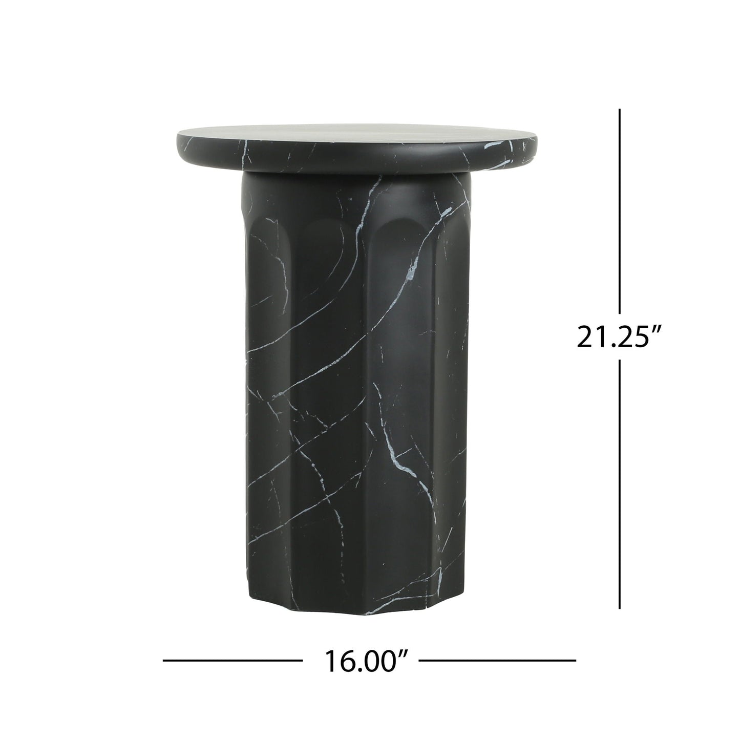 Outdoor Lightweight Concrete Marble Side Table